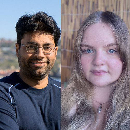 First authors of the two Distinguished Paper recipients Shravan Narayan (l) and Jennifer Switzer (r).