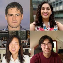 (top row) Alex Trevithick and Alisha Ukani, (bottom row) Olivia Weng and Alex Yen.