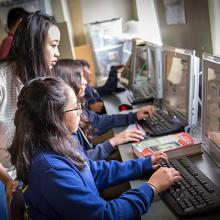 Undergraduate student teaches Preuss School students the joy of coding.