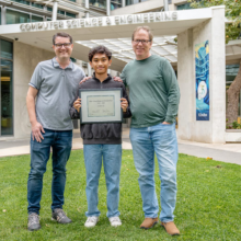 Jonathan Yu with CNS Co-directors George Porter (l) and Stefan Svage (l) 